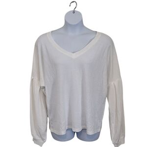 Hot touch waffle knit v- neck